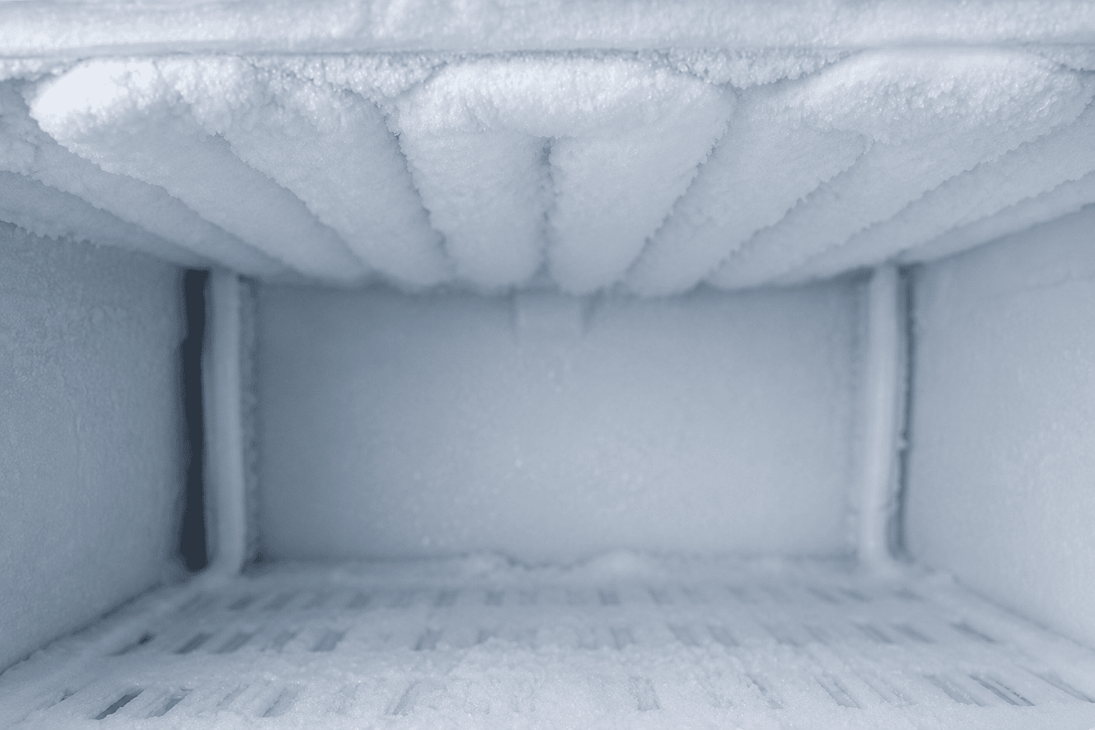 Iced up faulty freezer