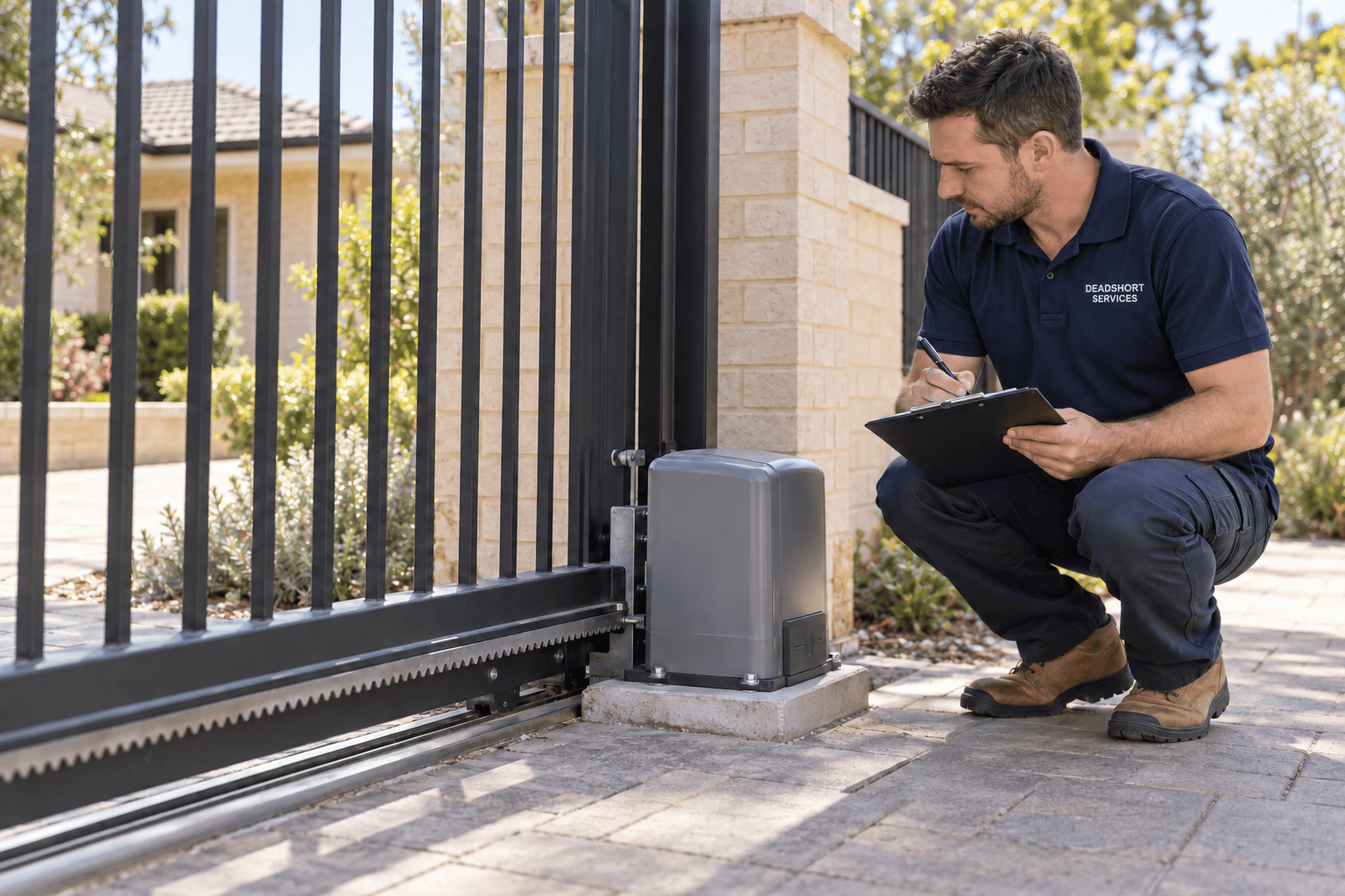 Darcy checking auto gate